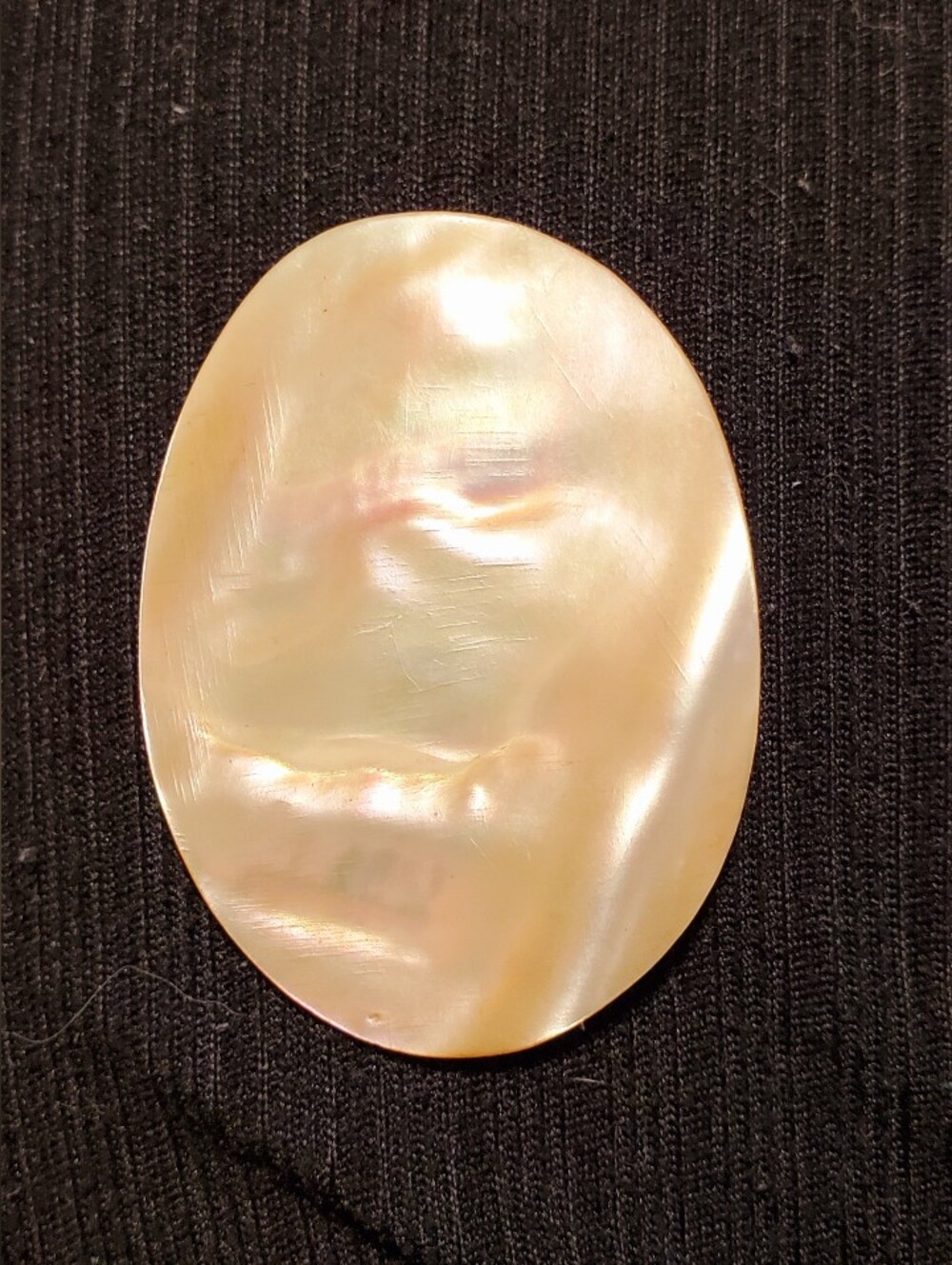 Vintage Antique Mother of Pearl Oval Brooch C Clasp Edwardian Victorian